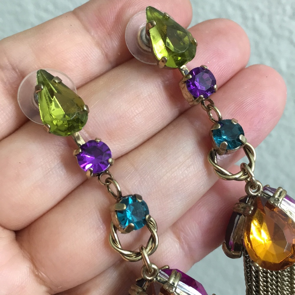 Multicolor Crystal Dangle Earrings - image 6